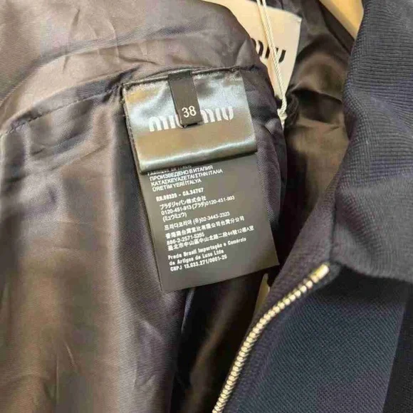 MIUMIU SS25 Knit Cotton Logo Fitted Jacket for Women - Picture 2 of 4